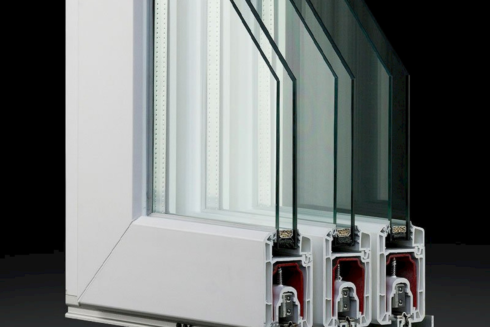 PREMILINE TRIPLE GUIDE RAIL ALU PLINTH - SLIDING