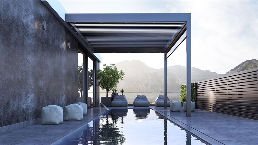 BIOCLIMATIC PERGOLAS WITH MOVABLE SLATS