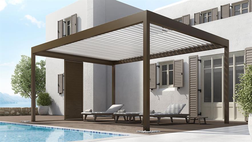 BIOCLIMATIC PERGOLAS WITH MOVABLE SLATS