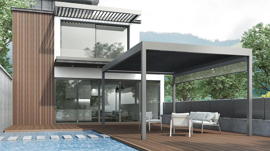BIOCLIMATIC PERGOLAS WITH MOVABLE SLATS