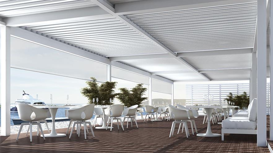 BIOCLIMATIC PERGOLAS WITH MOVABLE SLATS